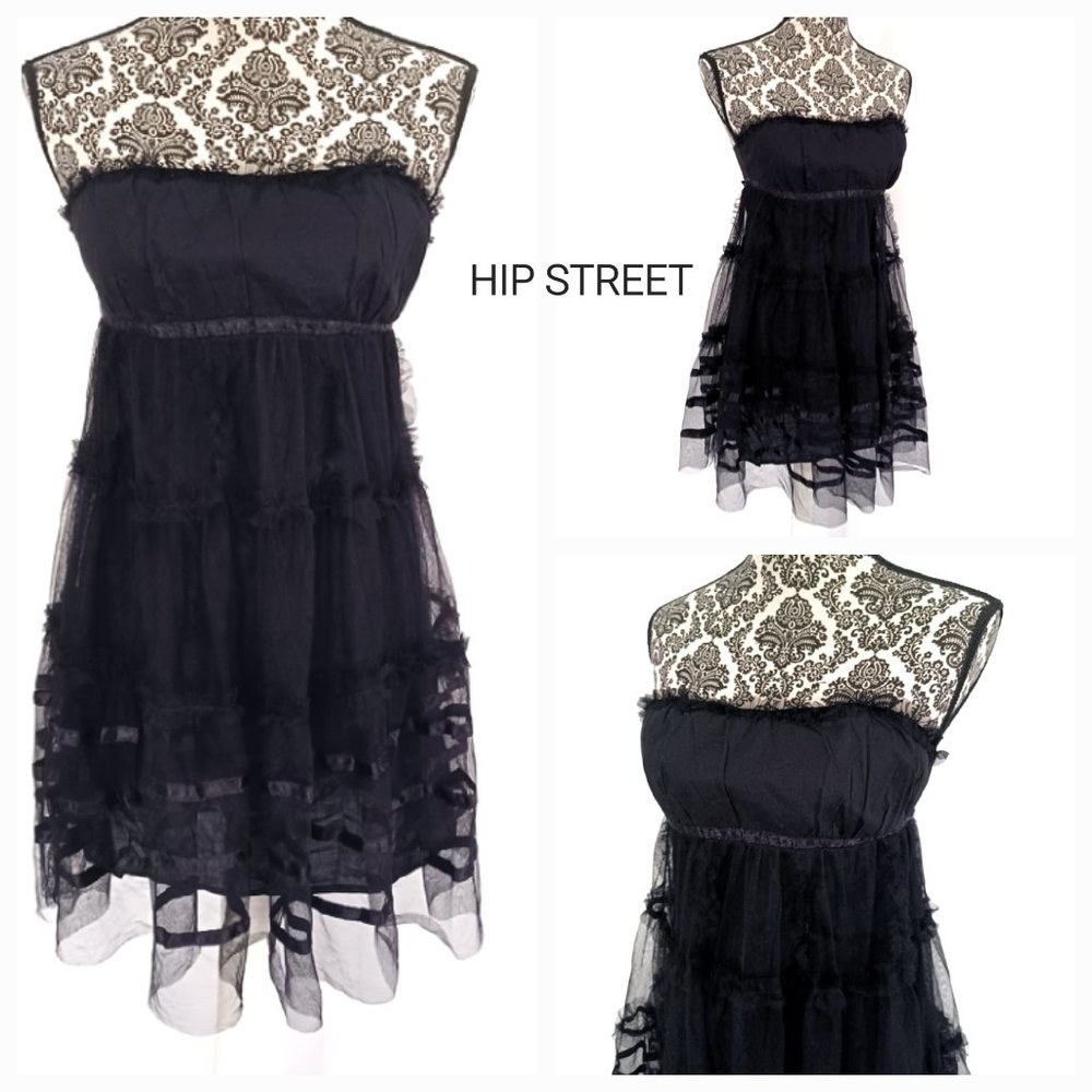 HERITAGE 1981 Strapless Lingerie Look Tulle Party Prom Dress M
